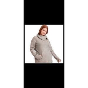 Torrid size 1 Gray off centered zip up with mesh back
